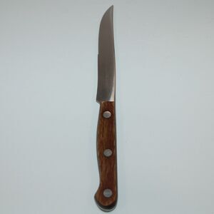 J A HENCKELS STEAK KNIFE HOLLAND WOOD HANDLE 4.75" PARTIAL FINE SERRATED BLADE